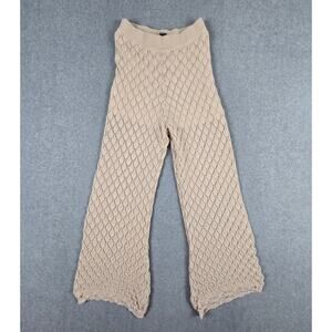 GiGio Pants Womens Size Medium Knit Crochet Beige